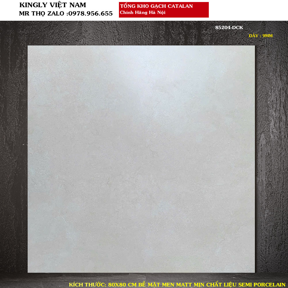 Gạch lát nền men matt mịn 80x80 Catalan 85204 Loại 1